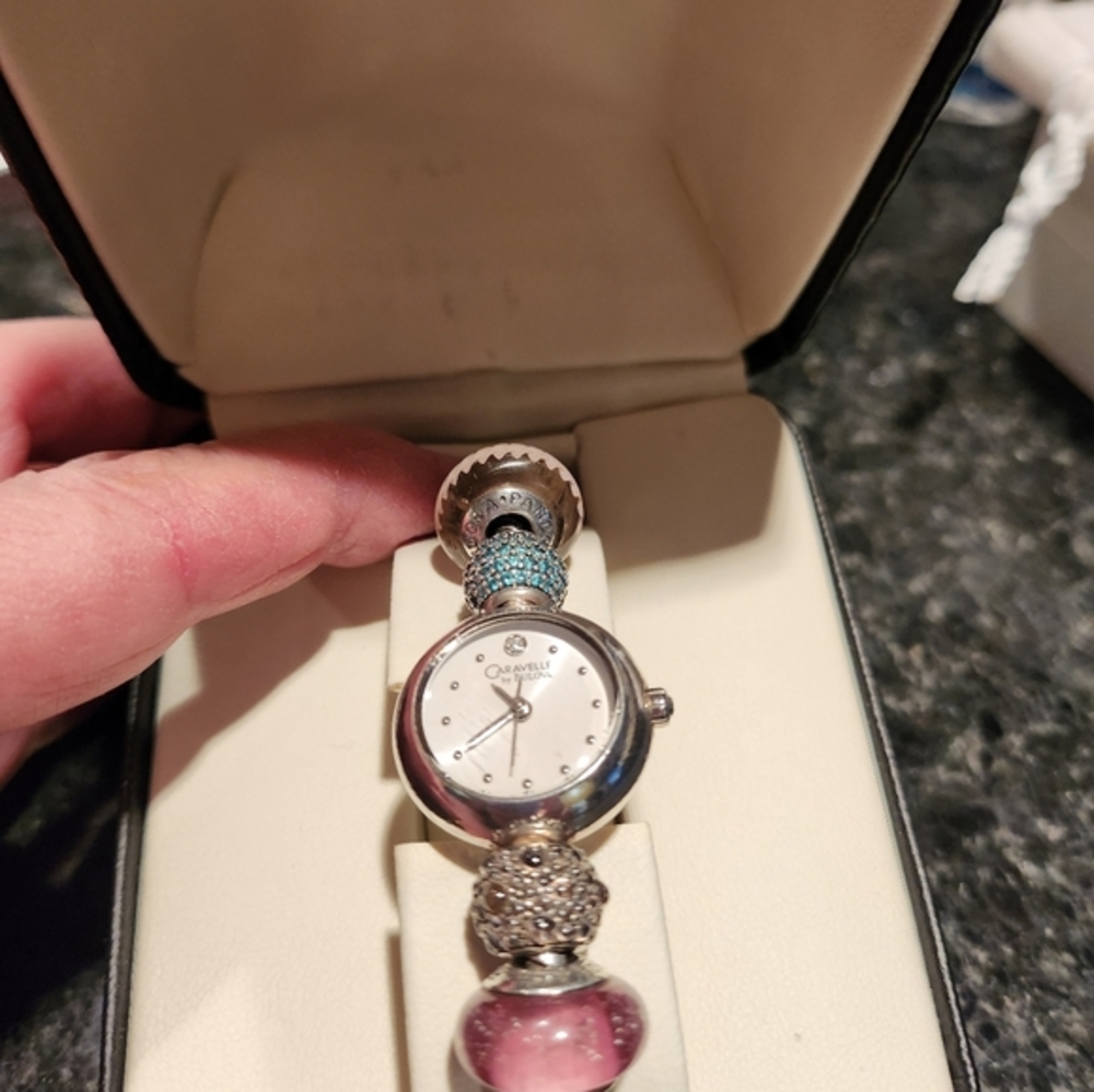 Bulova watch with genuine Pandora Charms